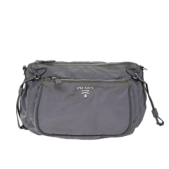 PRADA Shoulder Bag Nylon Gray - Picture 2 of 9